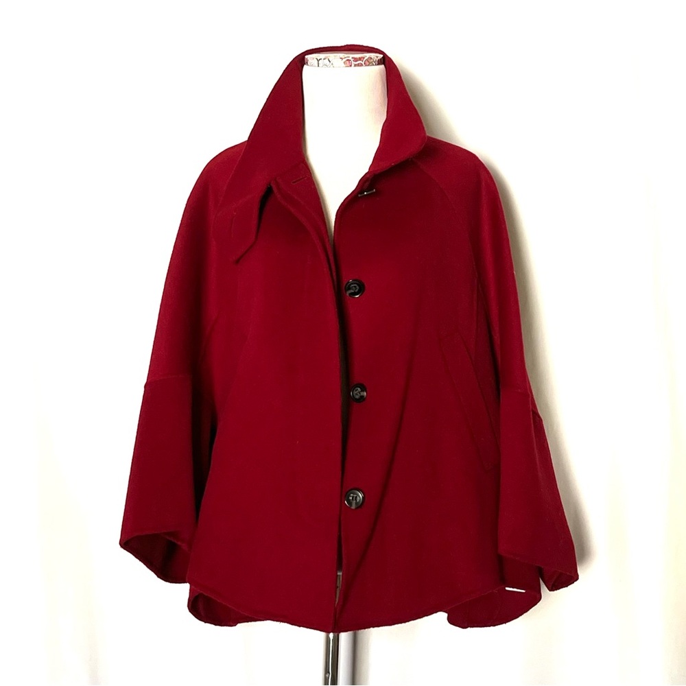 Zara Woman Coat Dolman Sleeve short Wool blend